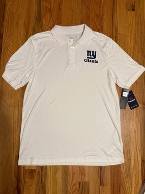 Fanatics White NY Giants Polo with Navy Logo